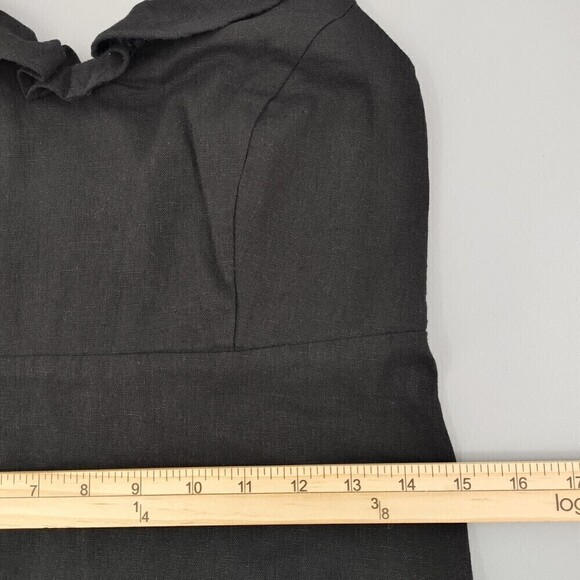 Old Navy Dress Women XS Black Jack Linen-Blend Sleeveless Ruffled Smocked Boho - Picture 12 of 14
